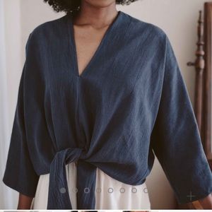 Designer Linen Batwing Top